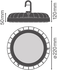 подвесной led светильник Ledvance HB COMP V 133W 865 110DEG IP65 - размеры