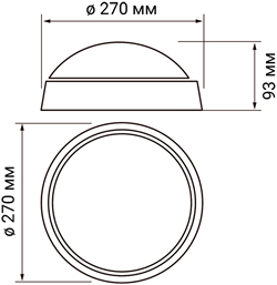 led светильник Jazzway PBH-PC-RA 24w - размеры