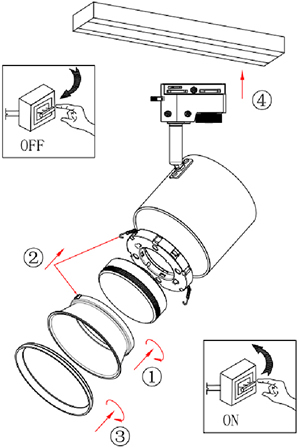 светильник трековый 1-фазный поворотный TR15 GX53 "Эра" - подключение и монтаж
