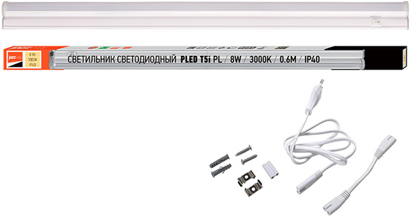 линейный led светильник Jazzway PLED-T5i PL 600 8w 3000K IP40 - комплектация