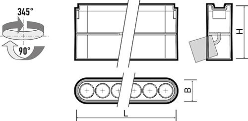 трековый led светильник Jazzway MTR16 13R - размеры