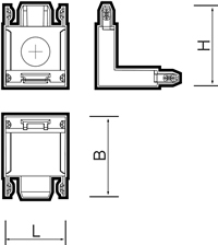 коннектор V-образный для низковольтного накладного шинопровода Jazzway MTR16 - размеры