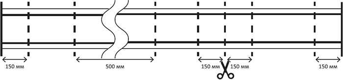 термостойкая led лента "Эра" LS2835-9,6-120-24-IP68-3 year-5m - разрезание ленты