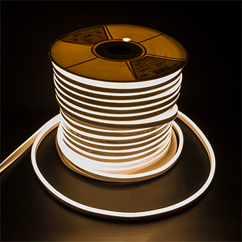 led лента Jazzway PFN-01 220V 3000K IP65 "Гибкий неон" - включенная