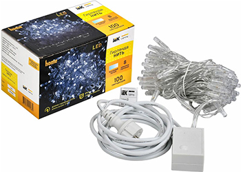 led гирлянда-нить IEK LGDU111-2-100-10-T-S-44 - внешний вид + упаковка