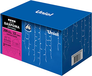 led гирлянда Uniel ULD-B3010-200/SWK White IP67 - упаковка