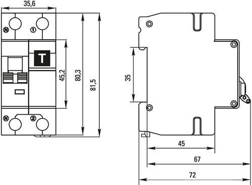 АВДТ-63 EKF PROxima - размеры