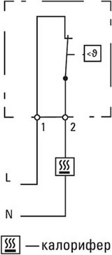 термостат NC (обогрев) EKF PROxima tnc10m - схема подключения