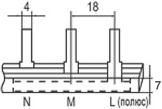 шина соединительная ШС101-3-63 DEKraft - размеры