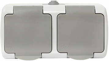 розетка 2-местная EKF "Мурманск" с з/к - внешний вид