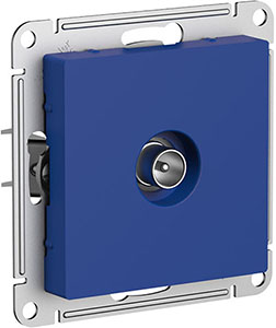 розетка ТВ проходная Systeme Electric AtlasDesign, аквамарин - внешний вид