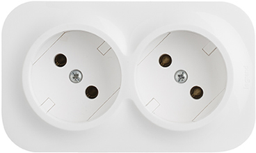 розетка 2-местная Legrand 782231 Quteo белый - внешний вид