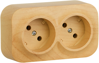 розетка 2-местная Legrand 782281 Quteo дерево - внешний вид