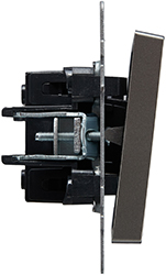 выключатель 1-клавишный проходной IEK ВС10-1-6-БрС Brite - вид сбоку