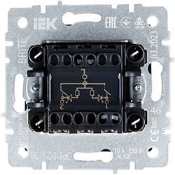 выключатель 2-клавишный IEK ВС10-2-1-БрС Brite - вид с тыльной стороны