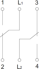 выключатель 2-клавишный проходной IEK Brite - схема электрическая