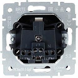 розетка 1-местная IEK РСбш10-3-БрГ Brite - вид с тыльной стороны