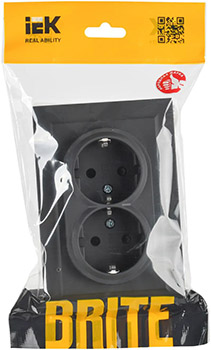 розетка 2-местная IEK РС12-3-БрС Brite - внешний вид