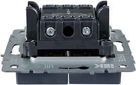 выключатель 2-клавишный IEK ВС10-2-1-БрМ Brite - вид сбоку