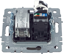 розетка двойная TV+RJ45 IEK РТВ/РК12-БрТБ Brite - вид с тыльной стороны