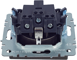 розетка 1-местная IEK РС14-1-0-БрТБ Brite - вид с тыльной стороны