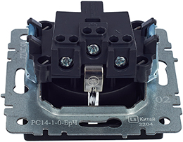 розетка 1-местная IEK РС14-1-0-БрЧ Brite - вид с тыльной стороны