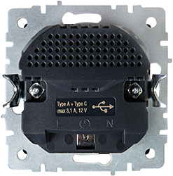 розетка 1-местная IEK РЮш11-1-БрТБ Brite - вид с тыльной стороны