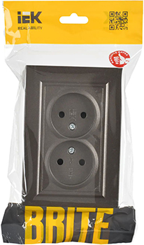 розетка 2-местная IEK РС12-2-БрТБ Brite - упаковка