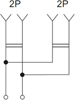 розетка 2-местная IEK Brite - схема электрическая