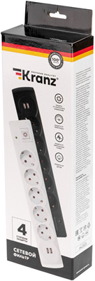 фильтр сетевой 5-местный 5м Kranz 13-4701 - упаковка