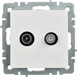 розетка двойная TV-SAT IEK РТВ/РСп12-БрБ Brite - внешний вид