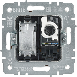 розетка TV+RJ45 IEK РТВ/РК12-БрБ Brite - вид с тыльной стороны