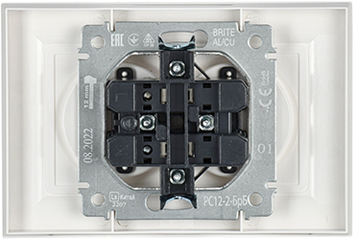розетка 2-местная IEK РС12-2-БрБ Brite - вид с тыльной стороны