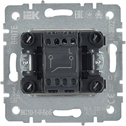выключатель 1-клавишный IEK ВС10-1-0-БрБ Brite - вид с тыльной стороны
