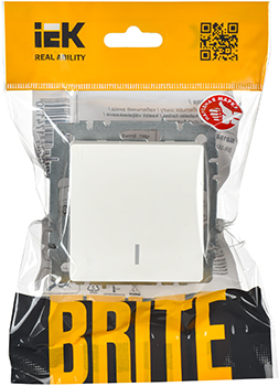 выключатель 1-клавишный проходной IEK ВС10-1-7-БрБ Brite - упаковка