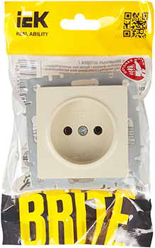 розетка 1-местная IEK РС10-1-0-БрКр Brite - упаковка