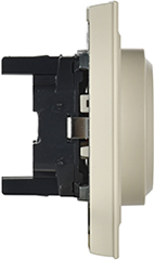 розетка 2-местная IEK РСш12-3-БрКр Brite - вид сбоку