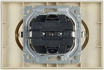 розетка 2-местная IEK РСш12-3-БрКр Brite - вид с тыльной стороны