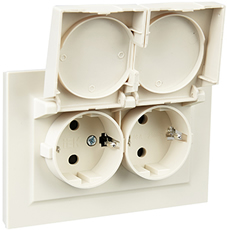 розетка 2-местная IEK РСбш12-3-44-БрКр Brite - внешний вид