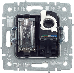 розетка TV+RJ45 IEK РТВ/РК12-БрЖ Brite - вид с тыльной стороны