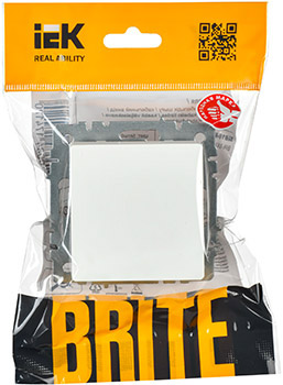 выключатель 1-клавишный самовозвратный IEK ВС10-1-4-БрЖ Brite - упаковка
