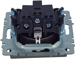 розетка 1-местная IEK РС11-1-0-БрШ Brite - вид с тыльной стороны