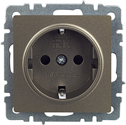 розетка 1-местная IEK РС14-1-0-БрШ Brite - внешний вид