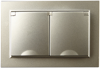 розетка 2-местная IEK РСбш12-3-44-БрШ Brite - внешний вид