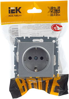 розетка 1-местная IEK РС14-1-0-БрА Brite - упаковка