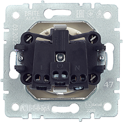 розетка 1-местная IEK РС11-1-0-БрА Brite - вид с тыльной стороны