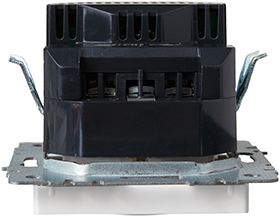 розетка 1-местная IEK РЮш11-1-БрЖ Brite - вид сбоку