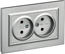 розетка 2-местная IEK РС12-2-БрА Brite - внешний вид