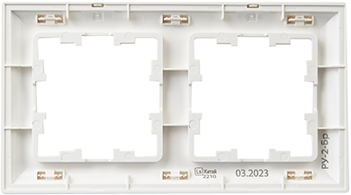 рамка 2-постовая IEK РУ-2-Бр Brite белый / белый - вид с тыльной стороны