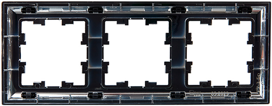 рамка 3-постовая IEK РУ-3-Бр Brite хром / черный - вид с тыльной стороны